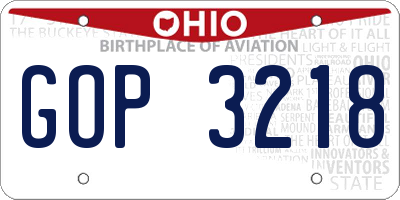 OH license plate GOP3218