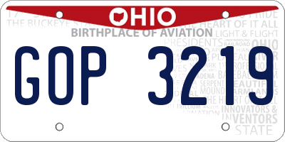 OH license plate GOP3219