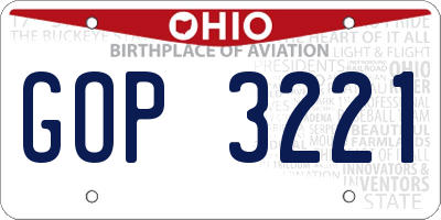 OH license plate GOP3221