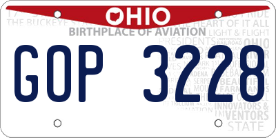 OH license plate GOP3228