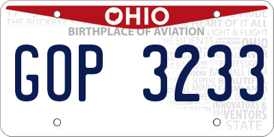 OH license plate GOP3233