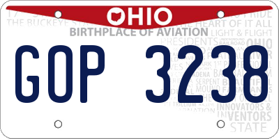 OH license plate GOP3238