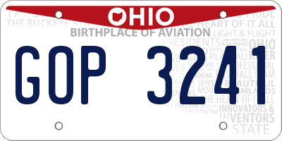 OH license plate GOP3241