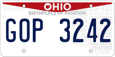 OH license plate GOP3242