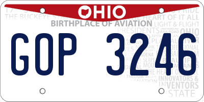 OH license plate GOP3246