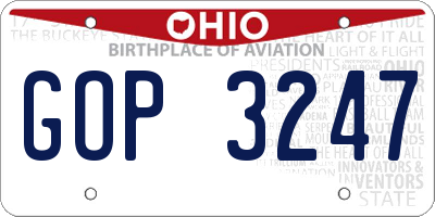 OH license plate GOP3247