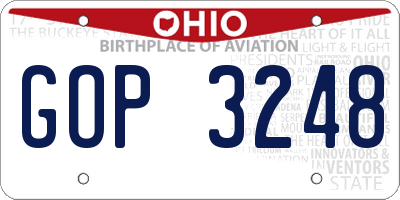 OH license plate GOP3248