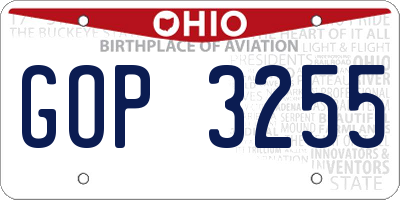 OH license plate GOP3255