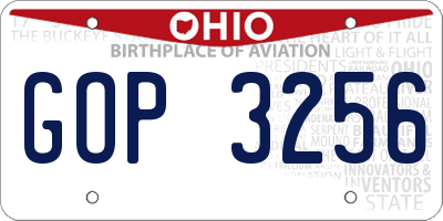 OH license plate GOP3256
