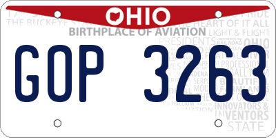 OH license plate GOP3263