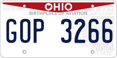 OH license plate GOP3266