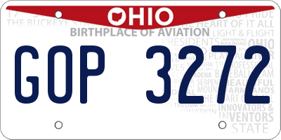 OH license plate GOP3272