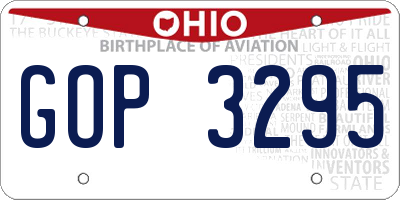 OH license plate GOP3295