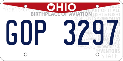 OH license plate GOP3297
