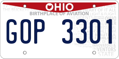 OH license plate GOP3301