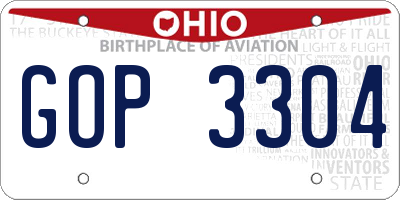 OH license plate GOP3304