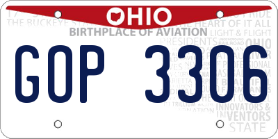 OH license plate GOP3306