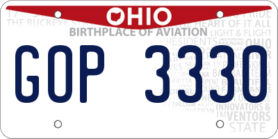 OH license plate GOP3330