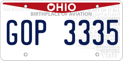 OH license plate GOP3335