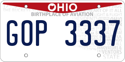 OH license plate GOP3337