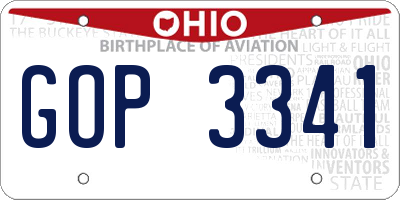 OH license plate GOP3341