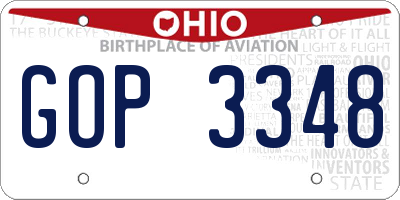 OH license plate GOP3348