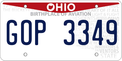 OH license plate GOP3349
