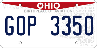 OH license plate GOP3350