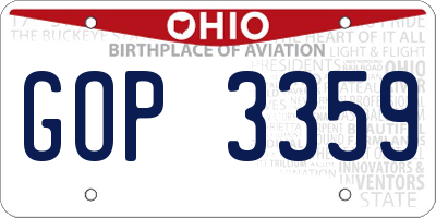 OH license plate GOP3359