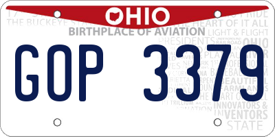 OH license plate GOP3379