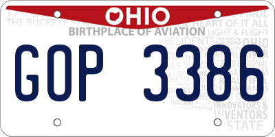 OH license plate GOP3386