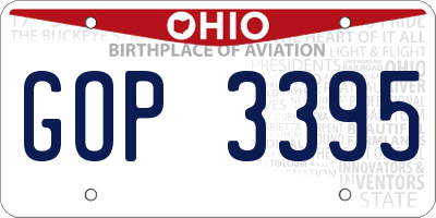 OH license plate GOP3395