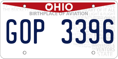 OH license plate GOP3396