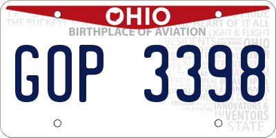 OH license plate GOP3398