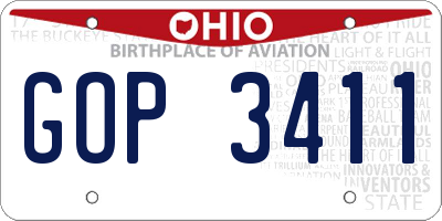 OH license plate GOP3411