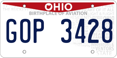 OH license plate GOP3428