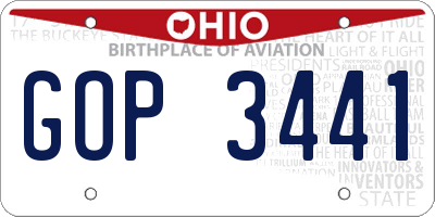 OH license plate GOP3441