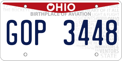 OH license plate GOP3448