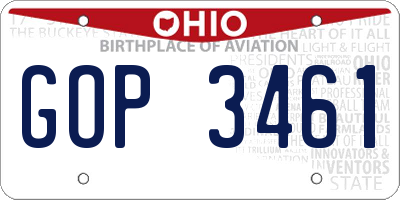 OH license plate GOP3461