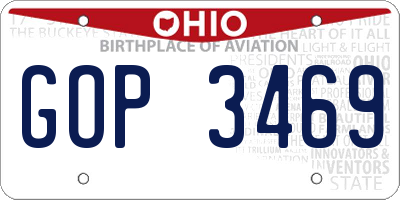OH license plate GOP3469