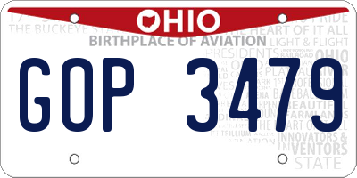 OH license plate GOP3479