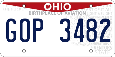 OH license plate GOP3482
