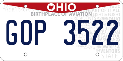 OH license plate GOP3522