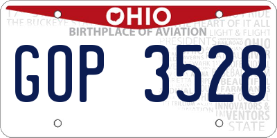OH license plate GOP3528