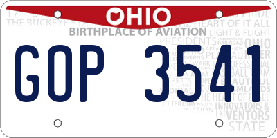 OH license plate GOP3541