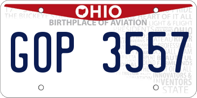 OH license plate GOP3557