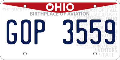 OH license plate GOP3559