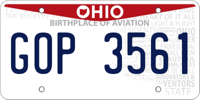 OH license plate GOP3561