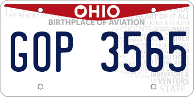 OH license plate GOP3565