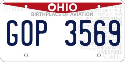 OH license plate GOP3569